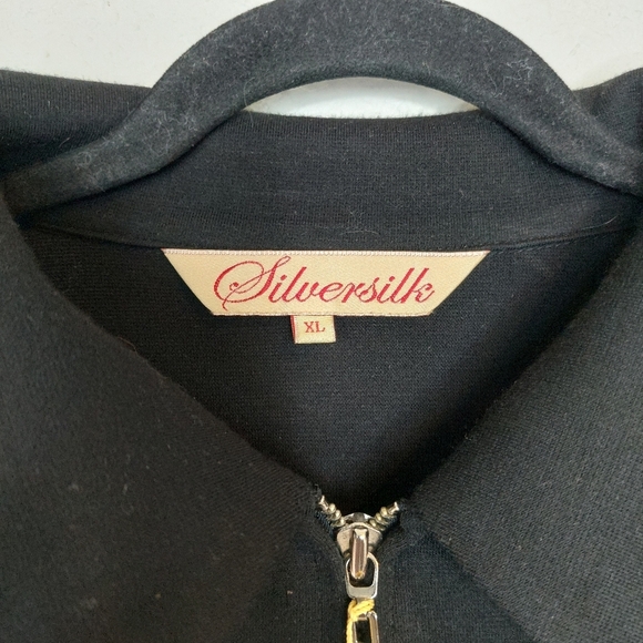 SilverSilk Full Zip Silk Blend Colorblock Cardigan Sweater Size XL NWT - Picture 3 of 8